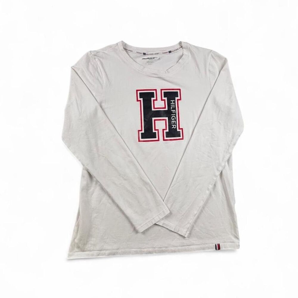 Tommy Hilfiger Sport Long Sleeve Logo Shirt White Women's Medium